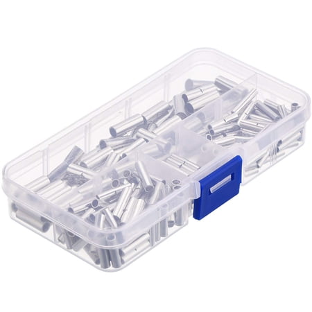 200 Pieces Non-Insulated Butt Connectors 22-18AWG 16-14AWG 12-10AWG Non-Insulated Wire Ferrule Cable Crimp Terminal Kit for Electrical Splice DIY