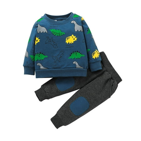 EHTMSAK Toddler Baby Children Boy 2PCS Cartoon Animal Outfits Clothing Set Long Sleeve Sweatshirt and Pants Set Blue 1Y-6Y 90
EHTMSAK Toddler Baby Children Boy 2PCS Cartoon Animal Outfits Clothing Set Long Sleeve Sweatshirt and Pants Set Blue 1Y-6Y 90