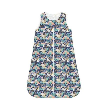 Fotbe Tropical Sloth Pattern Sleep Sack - Baby Wearable Blanket with Zipper Extra Soft Cotton Sleeveless Sleeping Bag for Infants-Small
Fotbe Tropical Sloth Pattern Sleep Sack - Baby Wearable Blanket with Zipper Extra Soft Cotton Sleeveless Sleeping Bag for Infants-Small