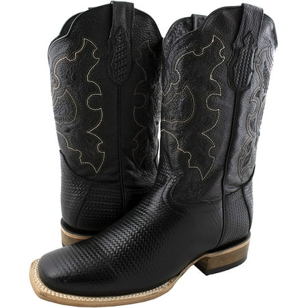 Men s Square Toe Boots Leather Authentic Rodeo Style Classic Boots Tejida