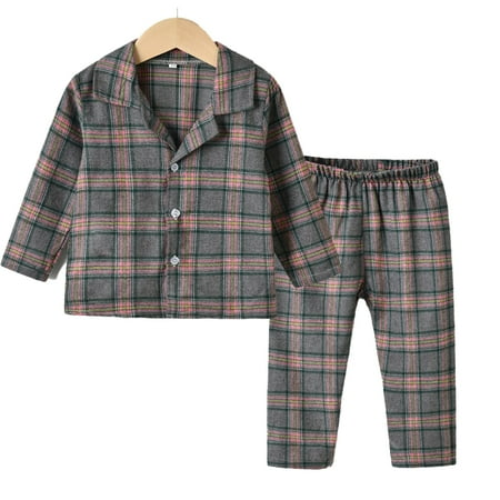 XBASW 3M-8Y Boys Girls Pajamas Set for Baby Kids Lapel Single-Breasted Plaid Sleepwear Fall Winter Loungewear Outfit 2PCS
XBASW 3M-8Y Boys Girls Pajamas Set for Baby Kids Lapel Single-Breasted Plaid Sleepwear Fall Winter Loungewear Outfit 2PCS