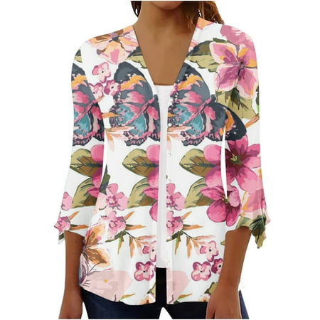 YanHoo Lightweight Cardigan for Women Summer 3/4 Sleeve Thin Jackets Open Front Floral Shrugs Dressy Casual Trendy Coverups
YanHoo Lightweight Cardigan for Women Summer 3/4 Sleeve Thin Jackets Open Front Floral Shrugs Dressy Casual Trendy Coverups
