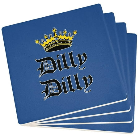 Dilly Dilly Crown Olde English Blue Set of 4 Square Sandstone Coasters