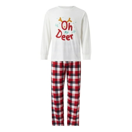 MISOWMNJOY Family Matching Pajamas Christmas Letter Print Long Sleeve Tops and Casual Plaid Pants Sleepwear
MISOWMNJOY Family Matching Pajamas Christmas Letter Print Long Sleeve Tops and Casual Plaid Pants Sleepwear