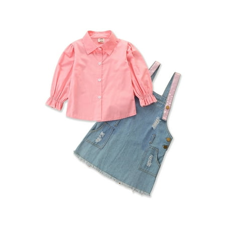 IZhansean Fashion Toddler Baby Girls 2pcs Clothes Long Sleeve Single Breasted Shirts+Denim Overalls Dress Sets Pink 2-3 Years
IZhansean Fashion Toddler Baby Girls 2pcs Clothes Long Sleeve Single Breasted Shirts+Denim Overalls Dress Sets Pink 2-3 Years