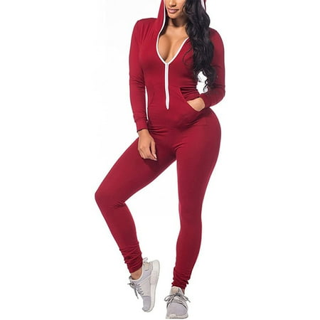 KEJIG Women Casual Rompers Solid Zipper Hooded With Pocket Bodysuit Adults Jumpsuit Pajamas
KEJIG Women Casual Rompers Solid Zipper Hooded With Pocket Bodysuit Adults Jumpsuit Pajamas