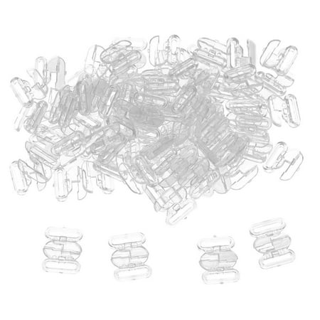 50 Sets Bra Strap Adjuster Slider Hook Buckle Clips 10mm Clear
