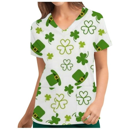 Hesxuno Womens Plus Size Scrubs Patrick s Day Women s V-Neck Casual Short Sleeve Printed Pockets Ladies Tops Blouse Uniform Summer Nurse Shirts Scrubs
Hesxuno Womens Plus Size Scrubs Patrick s Day Women s V-Neck Casual Short Sleeve Printed Pockets Ladies Tops Blouse Uniform Summer Nurse Shirts Scrubs