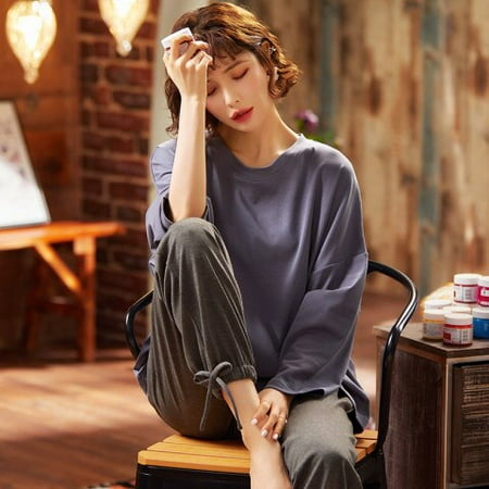 DanceeMangoo New Autumn Winter Womens Full Cotton Long Sleeve Pajamas Set Loose Leisure Adult Women Sleepwear Set Trousers Party Pajamas
DanceeMangoo New Autumn Winter Womens Full Cotton Long Sleeve Pajamas Set Loose Leisure Adult Women Sleepwear Set Trousers Party Pajamas