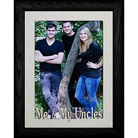 5X7 Jumbo ~ Me & My Uncles Portrait Picture Frame ~ Laser Cream Marbled Mat With Black Frame