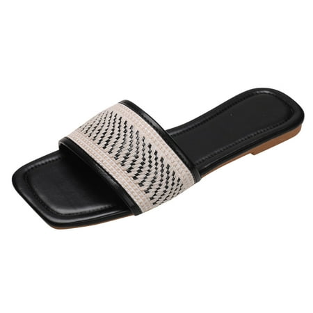 Slippers Women Women Shoes Flat Bottom Colorblock Non Slip Open Toe Shoes Pu Black 41
Slippers Women Women Shoes Flat Bottom Colorblock Non Slip Open Toe Shoes Pu Black 41