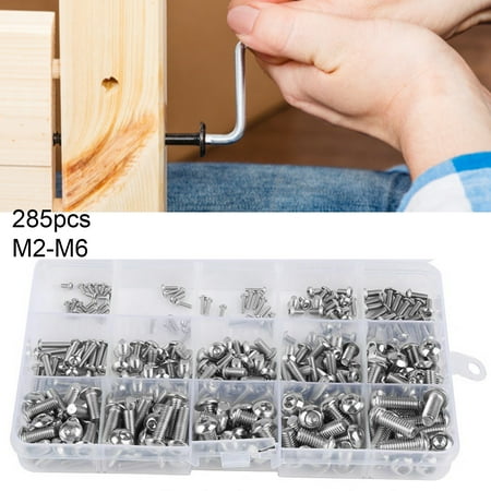 XWQ 285Pcs M2-M6 Round Head Hex Socket Screws Stainless Steel Head Cap Bolts for Machines Electronic Equipment
XWQ 285Pcs M2-M6 Round Head Hex Socket Screws Stainless Steel Head Cap Bolts for Machines Electronic Equipment