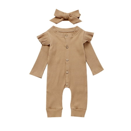 JBEELATE Newborn Infant Baby Girl Ruffle Long Sleeve Romper One Piece Jumpsuit with Headband Fall Clothes Outfits
JBEELATE Newborn Infant Baby Girl Ruffle Long Sleeve Romper One Piece Jumpsuit with Headband Fall Clothes Outfits