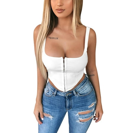 Women Vintage Corset Crop Top Backless Cami Spaghetti Strap Top Streetwear Sleeveless Tank
Women Vintage Corset Crop Top Backless Cami Spaghetti Strap Top Streetwear Sleeveless Tank