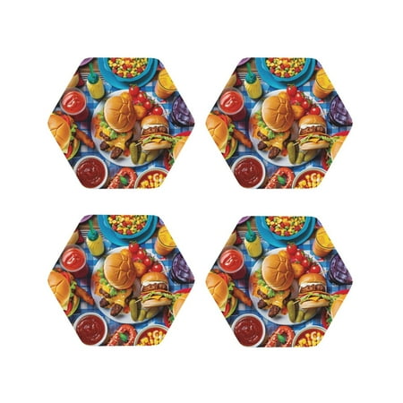 Leather Coasters with Heat-resistant for Drinks Vibrant Picnic Food Spread -标题2 Hexagon
Leather Coasters with Heat-resistant for Drinks Vibrant Picnic Food Spread -标题2 Hexagon