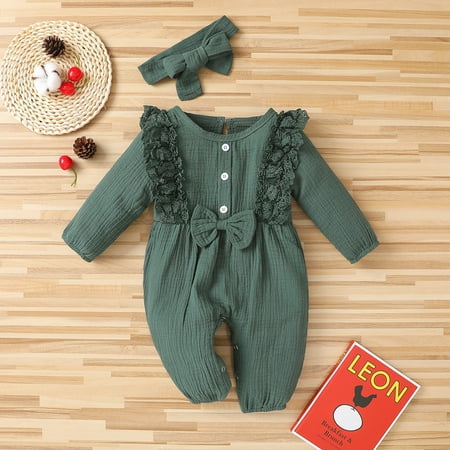DAETIROS Exquisite Lace Newborn Baby Girls Boys Prevalent Soft Jumpsuit Cute Cartoon (0-18M) Rompers Green
DAETIROS Exquisite Lace Newborn Baby Girls Boys Prevalent Soft Jumpsuit Cute Cartoon (0-18M) Rompers Green
