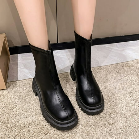 Ankle Boots Fashion Women Solid Color Autumn Thick Sole Square Heels Zipper Short Booties Round Toe Shoes
Ankle Boots Fashion Women Solid Color Autumn Thick Sole Square Heels Zipper Short Booties Round Toe Shoes