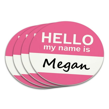 Megan Hello My Name Is Coaster Set