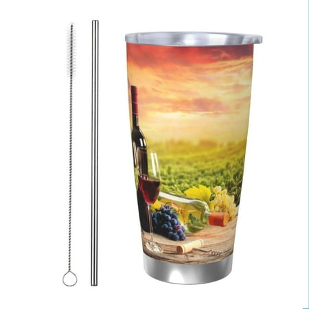 Cauagu Red Wine Glasses Pattern 20oz Tumbler Stainless Steel Vacuum Insulated Tumbler with Lid Insulated Coffee Mug Thermal Cup with Splash Proof Sliding Lid-Straw Two-piece Set
Cauagu Red Wine Glasses Pattern 20oz Tumbler Stainless Steel Vacuum Insulated Tumbler with Lid Insulated Coffee Mug Thermal Cup with Splash Proof Sliding Lid-Straw Two-piece Set