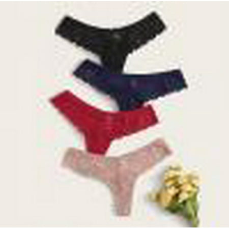 RPVATI Women s Plus Size Solid Thong G-String Breathable Thongs for Women Sexy Lace Floral 4 Pack Low Waisted Underwear
RPVATI Women s Plus Size Solid Thong G-String Breathable Thongs for Women Sexy Lace Floral 4 Pack Low Waisted Underwear