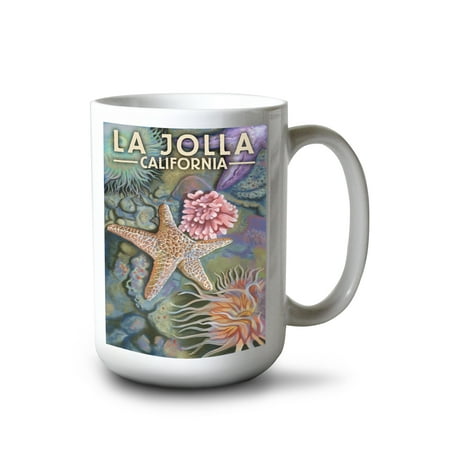 15 fl oz Ceramic Mug La Jolla California Tidepool Dishwasher & Microwave Safe