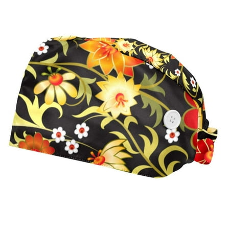 2PCS Working Cap with Buttons and Sweatband Adjustable Tie Back Hats Bouffant Caps Abstract Flowers Scrub Turban Hat
2PCS Working Cap with Buttons and Sweatband Adjustable Tie Back Hats Bouffant Caps Abstract Flowers Scrub Turban Hat