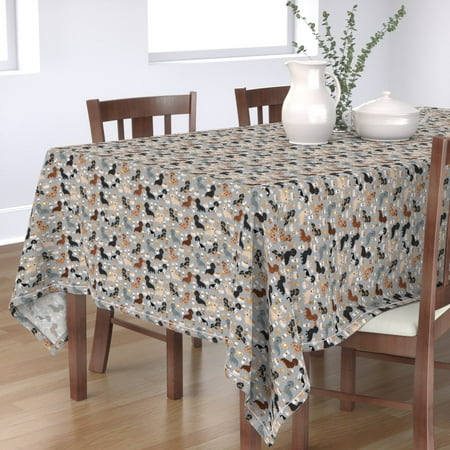 Tablecloth Dachshund Dogs + Coffee Doxie Latte Food Puppy Pet Cotton Sateen