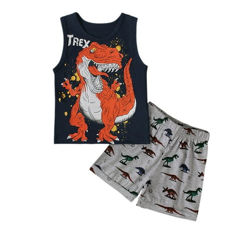 Fesfesfes Boys Summer Dinosaur Print Sleeveless Top + Shorts Two-piece Children s Suit
Fesfesfes Boys Summer Dinosaur Print Sleeveless Top + Shorts Two-piece Children s Suit