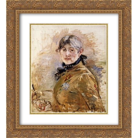 Berthe Morisot 2x Matted 20x24 Gold Ornate Framed Art Print 'Self-Portrait'