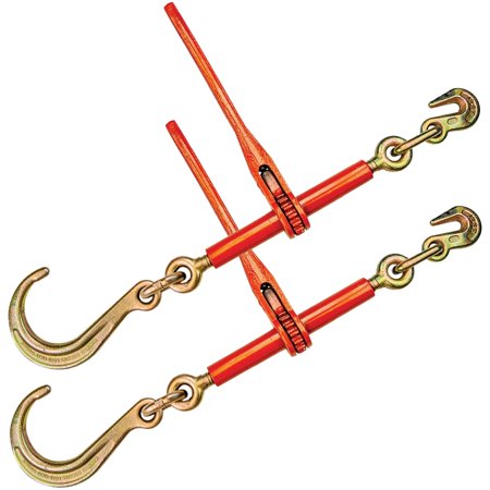 VULCAN Ratchet Binder with Towing J Hook - 2 Pack - 5 400 Pound Safe Working Load (Works with 5/16 Inch or 3/8 Inch Chain) 
VULCAN Ratchet Binder with Towing J Hook - 2 Pack - 5 400 Pound Safe Working Load (Works with 5/16 Inch or 3/8 Inch Chain)