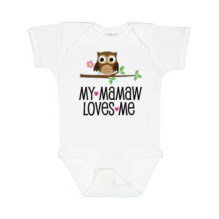 Inktastic Mamaw Loves Me Grandchild Owl Gift Baby Girl Bodysuit