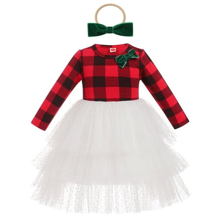 IDOPIP Toddler Girls Christmas Dress Infant Plaid Long Sleeve Tutu Dress Tiered Tulle Princess Dress
IDOPIP Toddler Girls Christmas Dress Infant Plaid Long Sleeve Tutu Dress Tiered Tulle Princess Dress
