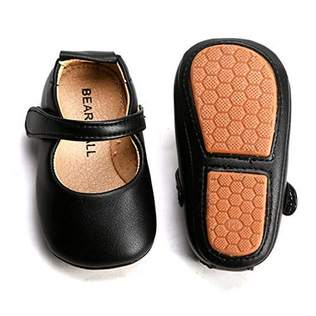 Felix & Flora Black Baby Shoes Girl 6-12 Months - Infant Baby Walking Shoes Moccasinss Rubber Sole Crib Shoes(Black 9-12 Months)