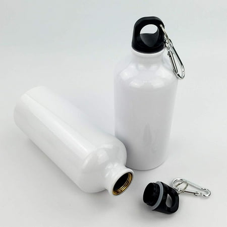 

INTBUYING 5pcs 600ml Aluminium Water Bottle with Safe Lock White