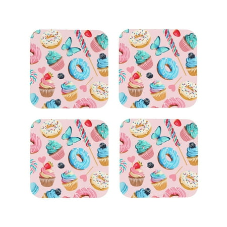 Drink Coasters Set of 4 Cupcakes and Donuts Leather Coasters for Coffee Table Protector Heat Resistant Cute Coasters for Home Decor Housewarming Gifts Bar Kitchen 4 Inch Square
Drink Coasters Set of 4 Cupcakes and Donuts Leather Coasters for Coffee Table Protector Heat Resistant Cute Coasters for Home Decor Housewarming Gifts Bar Kitchen 4 Inch Square