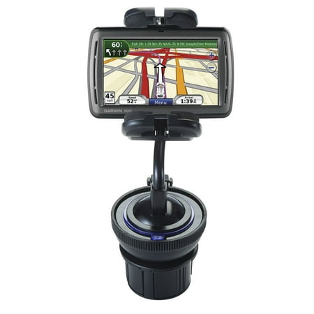 Unique Auto Cupholder and Suction Windshield Dual Purpose Mounting System for Garmin Nuvi 860 865Tpro - Flexible Holder System Includes Two Mount Options