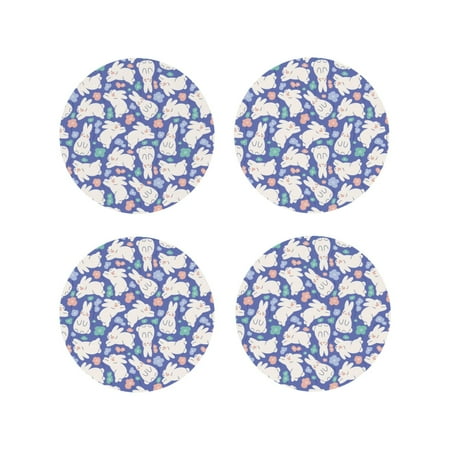 Fuzoiu Cute White Rabbit Print Leather Coasters Set Drink Coasters Set of 4 for Tabletop Protection Durable PVC Coasters Home Décor and Housewarming Gift-Round Shape
Fuzoiu Cute White Rabbit Print Leather Coasters Set Drink Coasters Set of 4 for Tabletop Protection Durable PVC Coasters Home Décor and Housewarming Gift-Round Shape