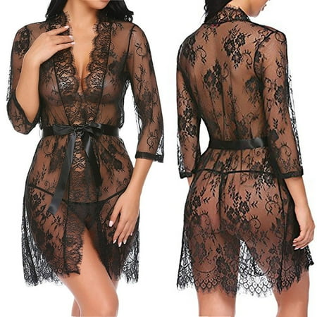 Qcmgmg Lace Nightgown Sexy Sleepwear Pajamas Robe Onesies Eyelash Floral Pjs for Women
Qcmgmg Lace Nightgown Sexy Sleepwear Pajamas Robe Onesies Eyelash Floral Pjs for Women