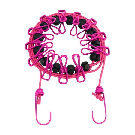 BLGAT Portable Clothesline With 12 Clothespins Retractable Elastic Laundry Clothesline Hot Pink
BLGAT Portable Clothesline With 12 Clothespins Retractable Elastic Laundry Clothesline Hot Pink
