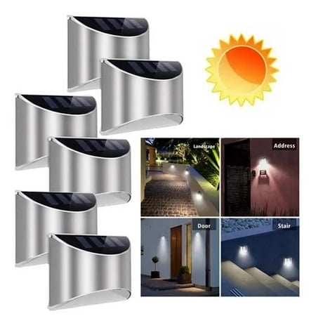 Ledander 6Pcs Outdoor Stainless Steel Solar Wall Lamp Waterproof 4 Leds Yard Garden Lighting Fence Step Stairs Lights
Ledander 6Pcs Outdoor Stainless Steel Solar Wall Lamp Waterproof 4 Leds Yard Garden Lighting Fence Step Stairs Lights