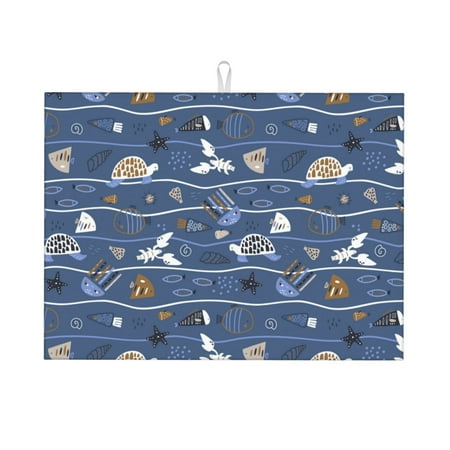 Tebeau Underwater World Animals Print Dish Drying Mat for Kitchen Counter Dish Drying Pad with Non-slip Rubber Backed Hide Stain Anti Absorbent for Kitchen Counter Drying Mat
Tebeau Underwater World Animals Print Dish Drying Mat for Kitchen Counter Dish Drying Pad with Non-slip Rubber Backed Hide Stain Anti Absorbent for Kitchen Counter Drying Mat