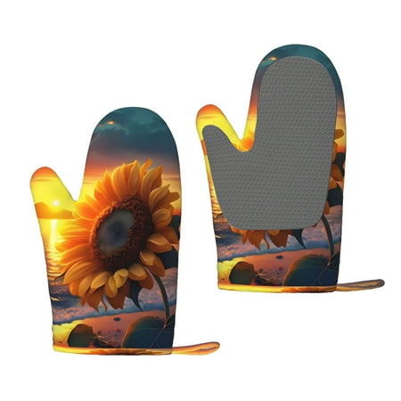 Hirioo Sunset Coast Sunflower for Silicone Oven Mitts for BBQ Baking Cooking Set of 2 Heat Resistant 260℃ Non-Slip Kitchen Essentials
Hirioo Sunset Coast Sunflower for Silicone Oven Mitts for BBQ Baking Cooking Set of 2 Heat Resistant 260℃ Non-Slip Kitchen Essentials