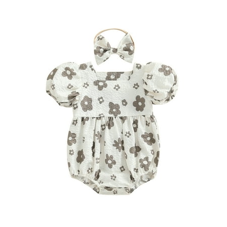 Infant Baby Girls Romper Flower Print Short Puff Sleeve Newborn Jumpsuits Summer Clothes Bodysuits with Headband
Infant Baby Girls Romper Flower Print Short Puff Sleeve Newborn Jumpsuits Summer Clothes Bodysuits with Headband
