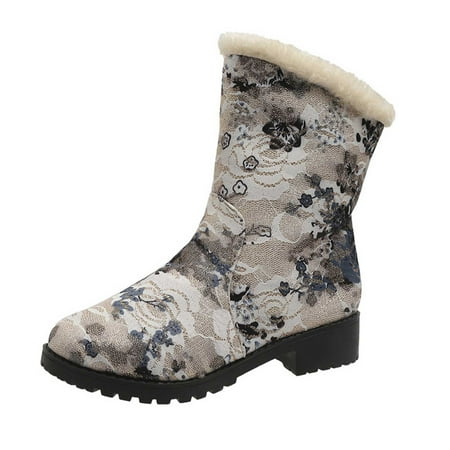 Fesfesfes Womens Hiking Boots Vintage Solid-color Printed Plush Mid-heel Mid-calf Boots 38(US:5.5)
Fesfesfes Womens Hiking Boots Vintage Solid-color Printed Plush Mid-heel Mid-calf Boots 38(US:5.5)
