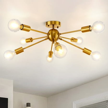 ERQI Gold Ceiling Light Fixture 8 Lights Golden Sputnik Chandeliers Kitchen Light Fixtures Bedroom Living Room Ceiling Light Retro Brushed Brass Lighting Fixture for Dining Room Hallway Lighting
ERQI Gold Ceiling Light Fixture 8 Lights Golden Sputnik Chandeliers Kitchen Light Fixtures Bedroom Living Room Ceiling Light Retro Brushed Brass Lighting Fixture for Dining Room Hallway Lighting