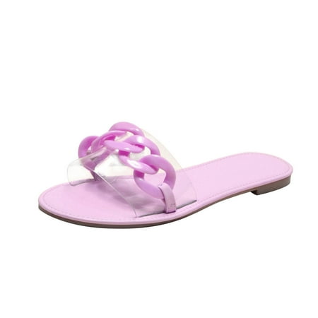 Alueeu ladies shoes casual Summer Women Ladies Fashion Casual Flat Retro Chain Slippers Shoes Sandals Purple 38
Alueeu ladies shoes casual Summer Women Ladies Fashion Casual Flat Retro Chain Slippers Shoes Sandals Purple 38