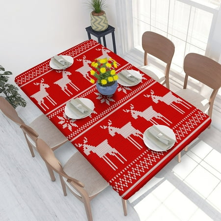 Elastic Edge Fitted Tablecloth Knitted Red Background for Rectangle Table 4 FT 30 X 48 Inch
Elastic Edge Fitted Tablecloth Knitted Red Background for Rectangle Table 4 FT 30 X 48 Inch