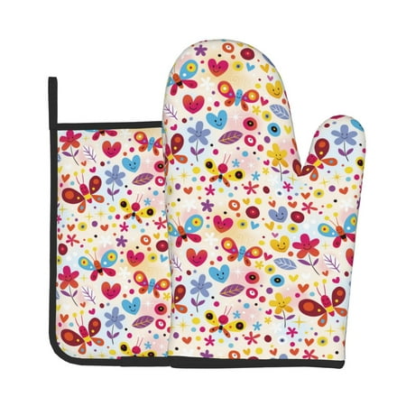 Tebeau Cute Butterfly Flowers Print Oven Mitts and Pan Racks 2-Piece Set Kitchen Oven Mitts and Pan Racks Heat Resistant 500 °F for Baking and Cooking
Tebeau Cute Butterfly Flowers Print Oven Mitts and Pan Racks 2-Piece Set Kitchen Oven Mitts and Pan Racks Heat Resistant 500 °F for Baking and Cooking