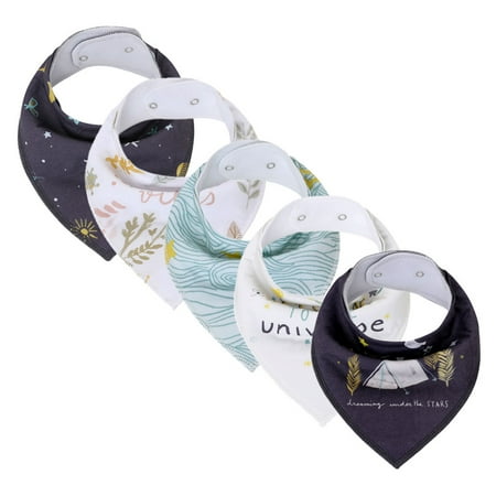 Hunpta Baby Bibs Newborn Baby Cartoon Feeding Cloth Folding Triangles Scarf Bibs 5PCS Accessories