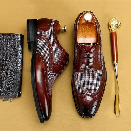 Foraging dimple Men s Large Size British Style Leather Shoes Color Matching Lace-Up Casual Shoes Wine
Foraging dimple Men s Large Size British Style Leather Shoes Color Matching Lace-Up Casual Shoes Wine